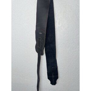 Franklin Strap 2.5" Original Black Glove Leather Guitar Strap Blk/Red Stitching